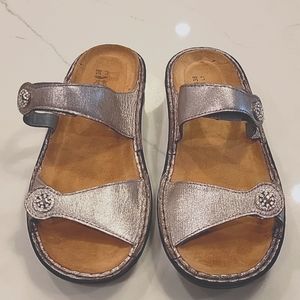 Naot Triton leather sandals.  Size EU 38, US size 7. Nearly new, Silver